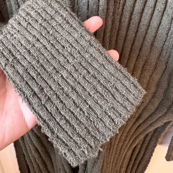 NWOT Anthropologie Pilcro Gauzy Distressed Long Duster Cardigan Sweater XS green - Picture 12 of 15